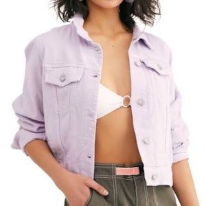Free people Jean jacket ~ size small ~ light purple
